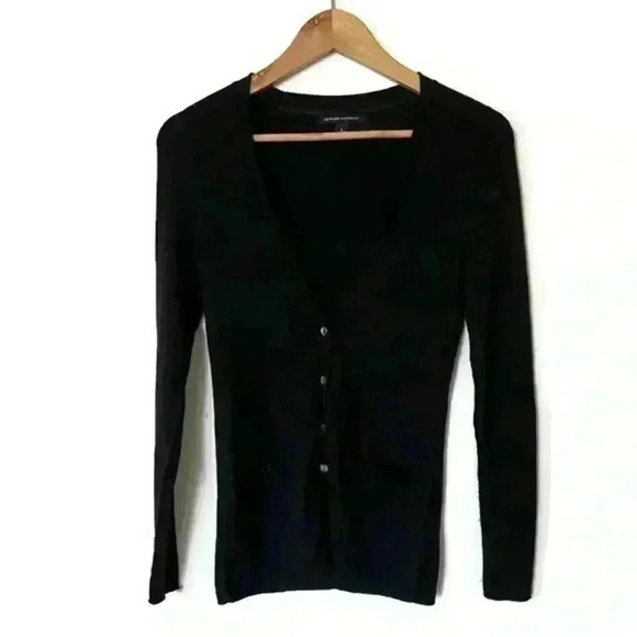 Vintage Banana Republic Womens Black Silk Old Money Prep Preppy Cardigan Small - Picture 1 of 9